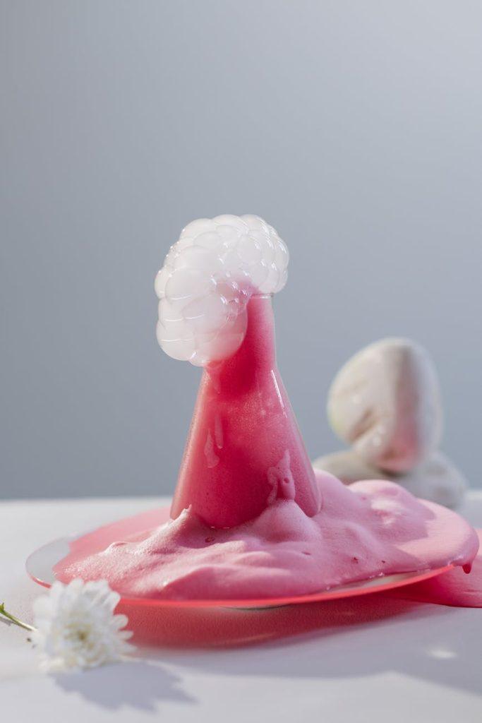 close up view of chemical reaction