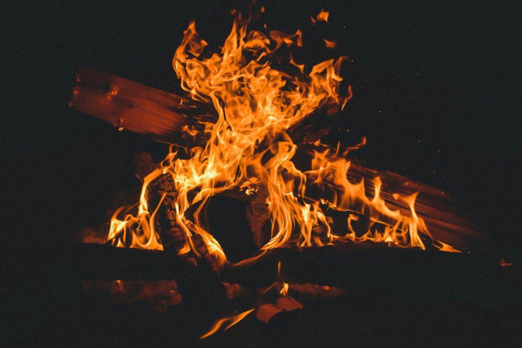 bonfire at night